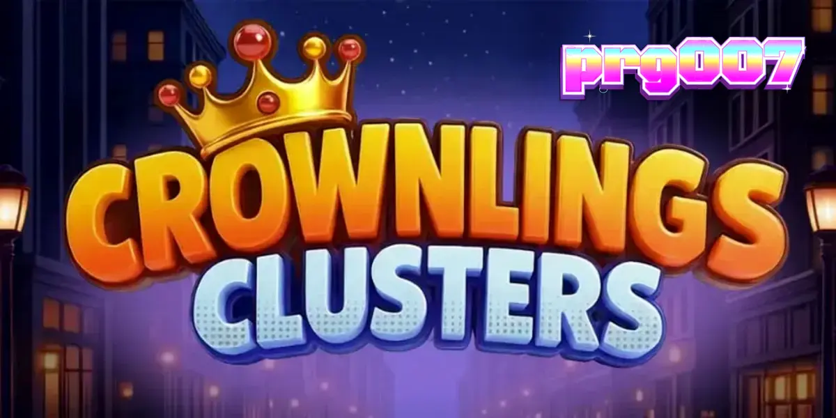 Tampilan visual ceria dari slot Crownlings Clusters dengan karakter blob neon.